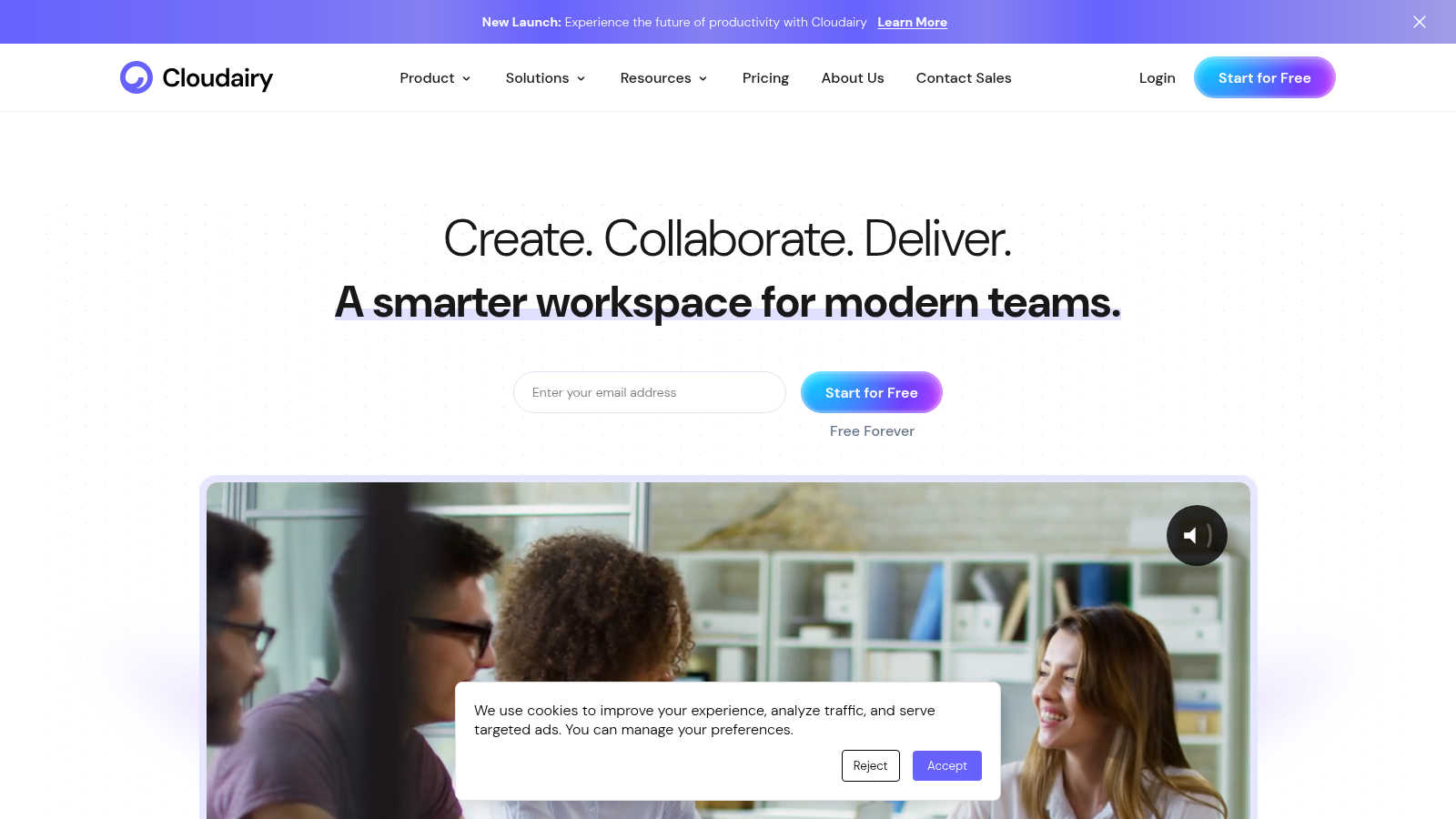 Cloudairy application interface and features