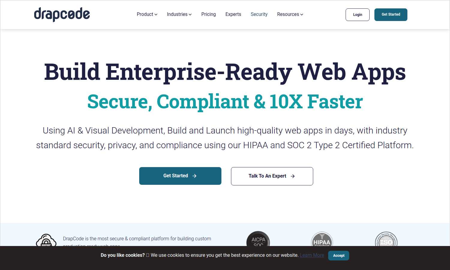 DrapCode application interface and features