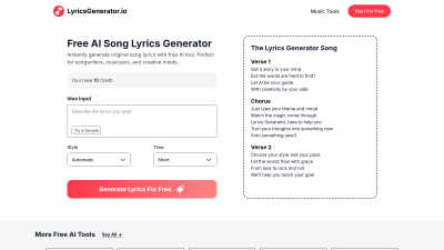 Lyrics Generator - Vintage computing tool for Audio & Music