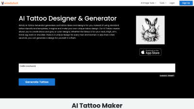 Windy AI Tattoo Generator - Vintage computing tool for Content Creation
