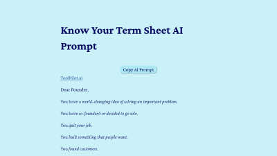 Know Your Term Sheet - Vintage computing tool for Business & Finance