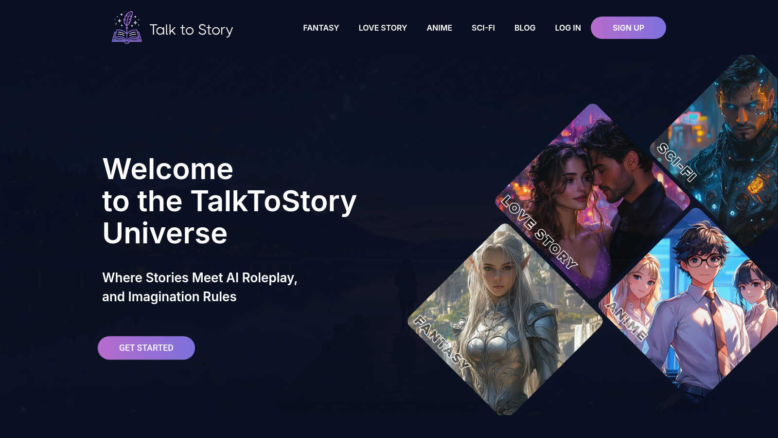 TalkToStory AI application interface and features