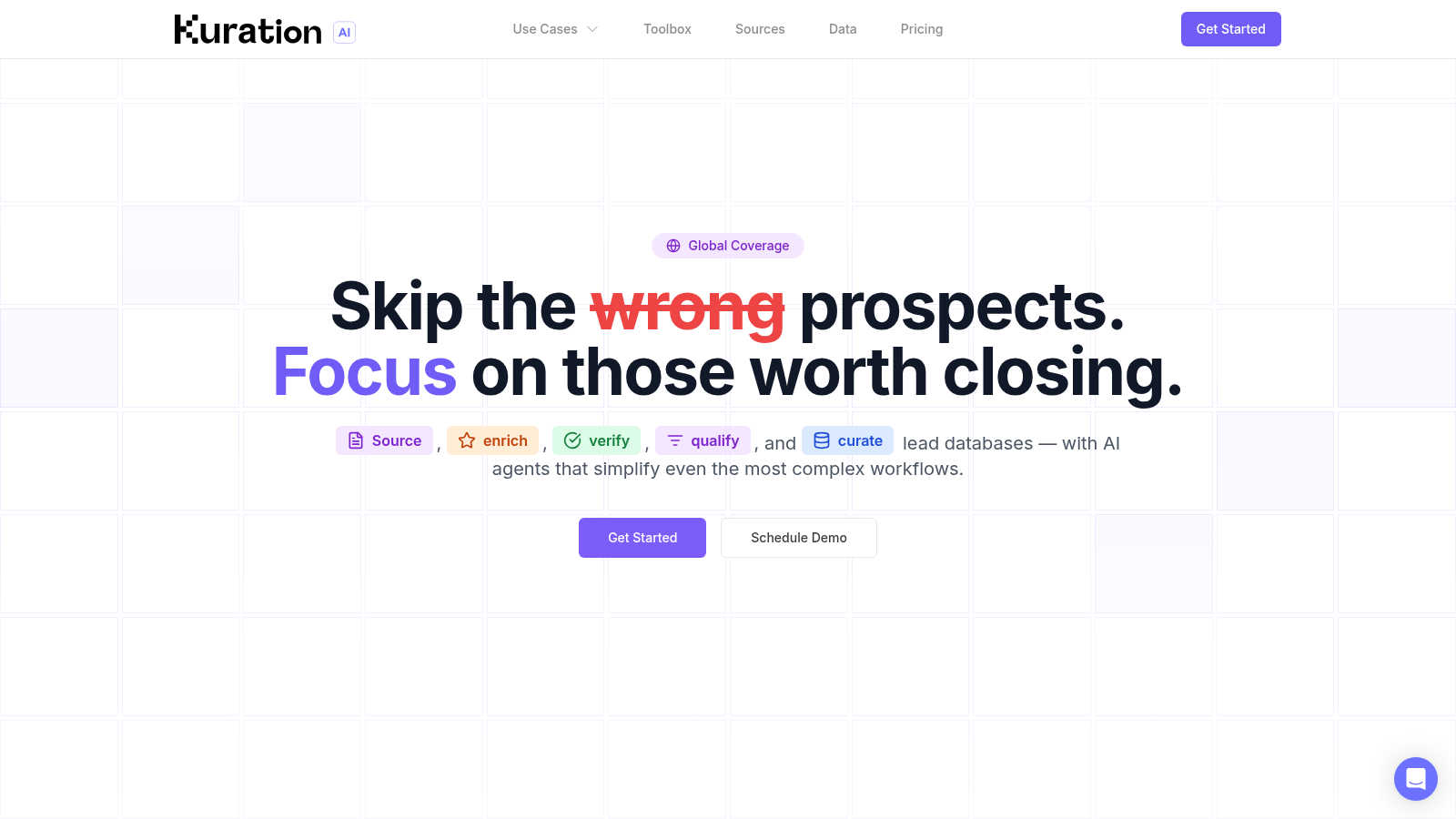 Kuration AI application interface and features