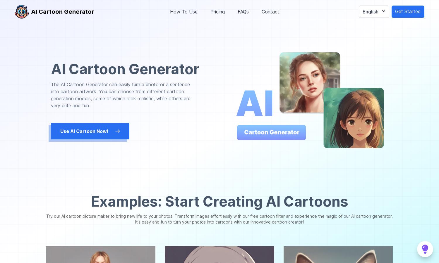 AI Cartoon Generator Website