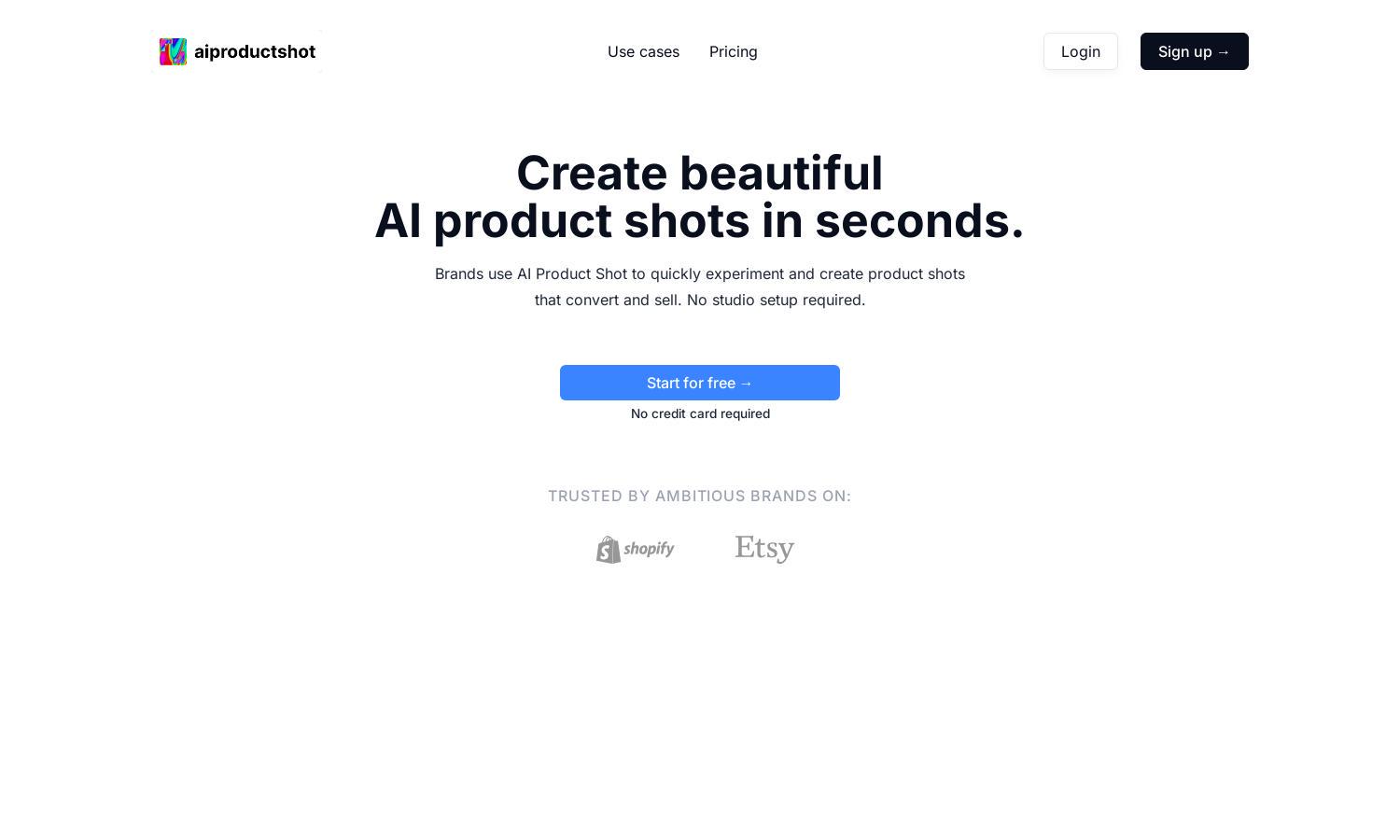 AI Product Shot Website