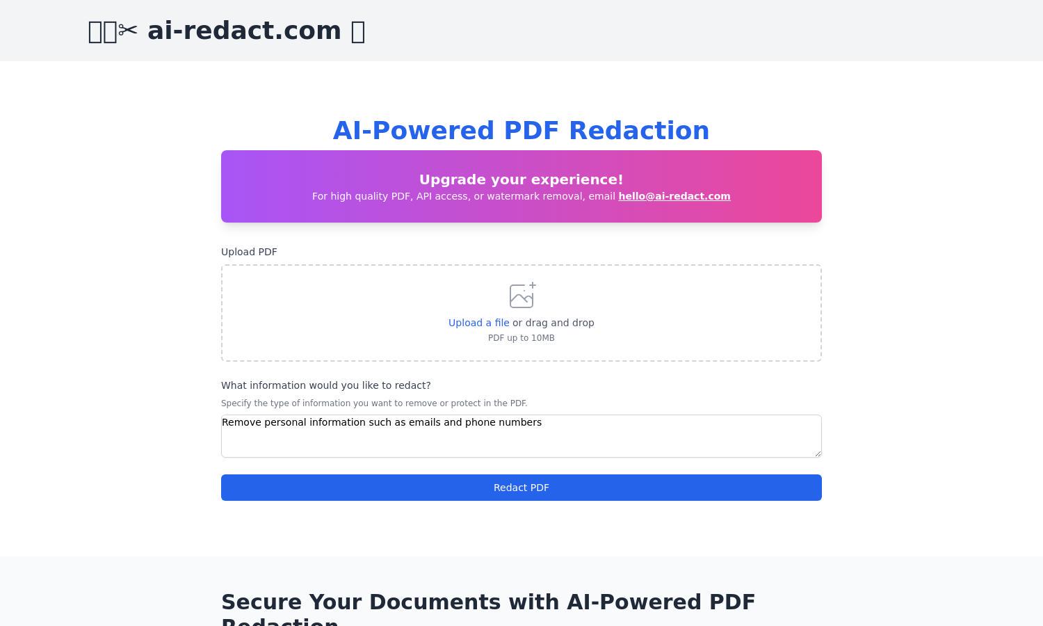 AI-Redact Website