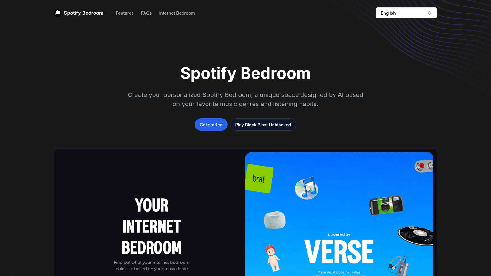 Spotify Bedroom application interface and features