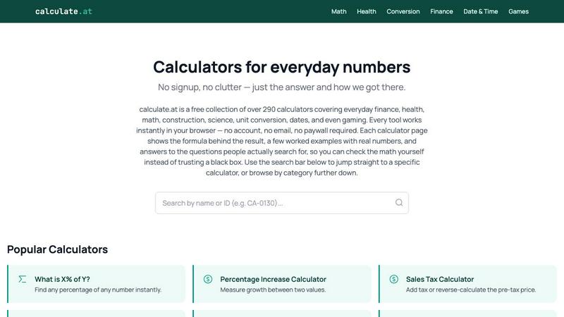 calculate.at screenshot