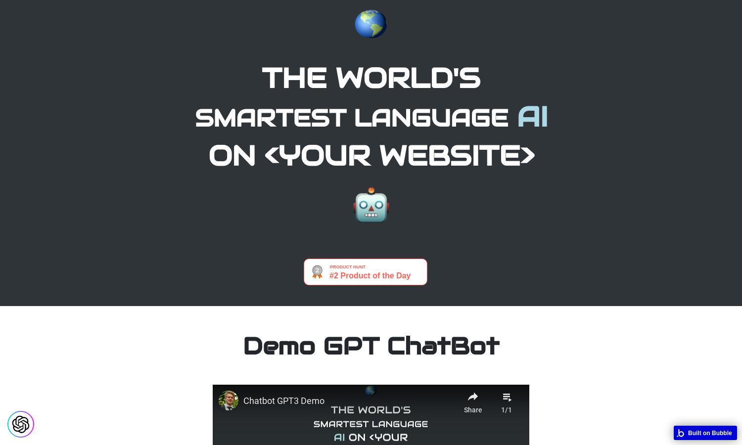 Chatbot GPT3 PlugIn Website