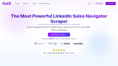 OutX.ai – LinkedIn Sales Navigator Scraper. - Vintage computing tool for Business & Finance