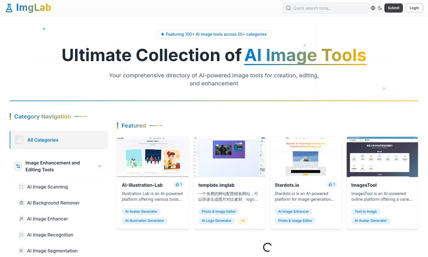 ImgLab application interface and features