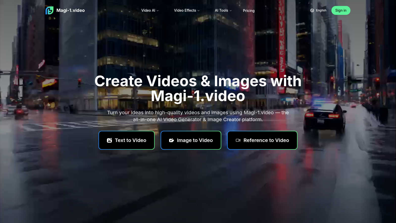 Magi-1 application interface and features