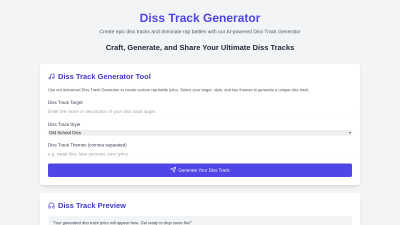 Diss Track Generator - Vintage computing tool for Audio & Music