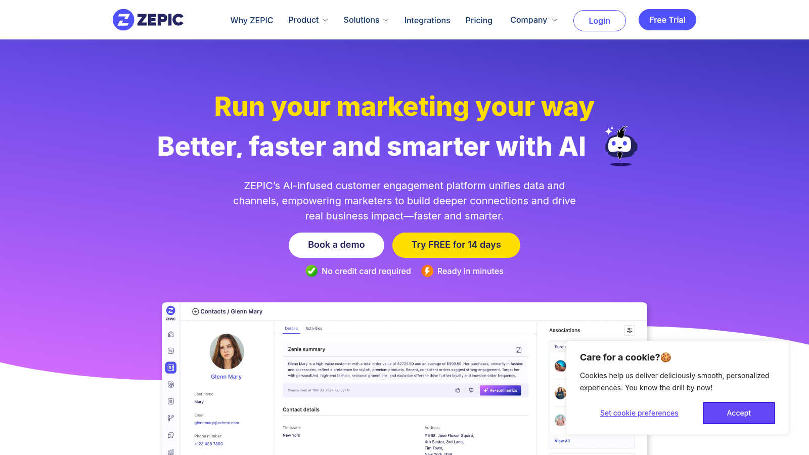 ZEPIC application interface and features