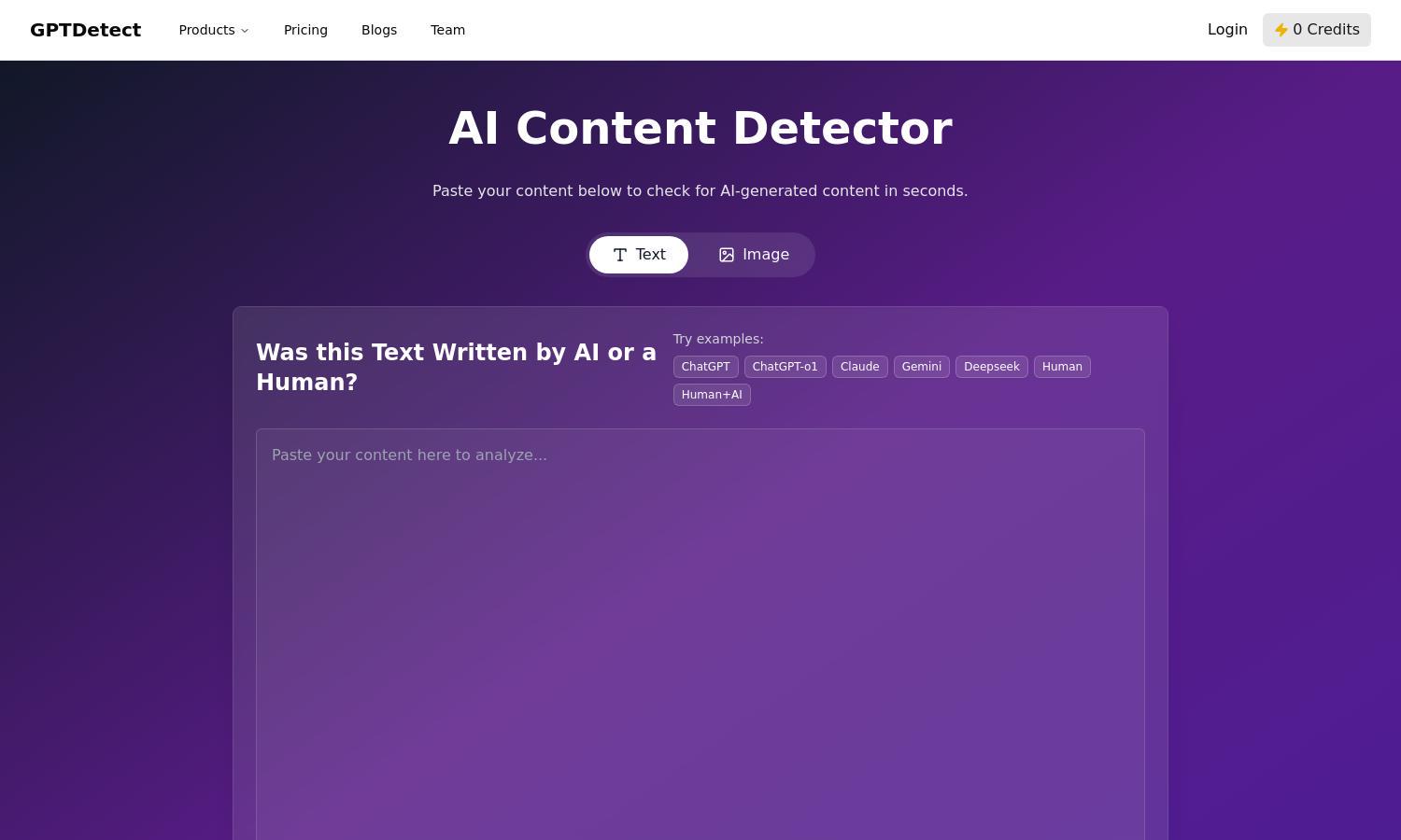 GPTDetect Website