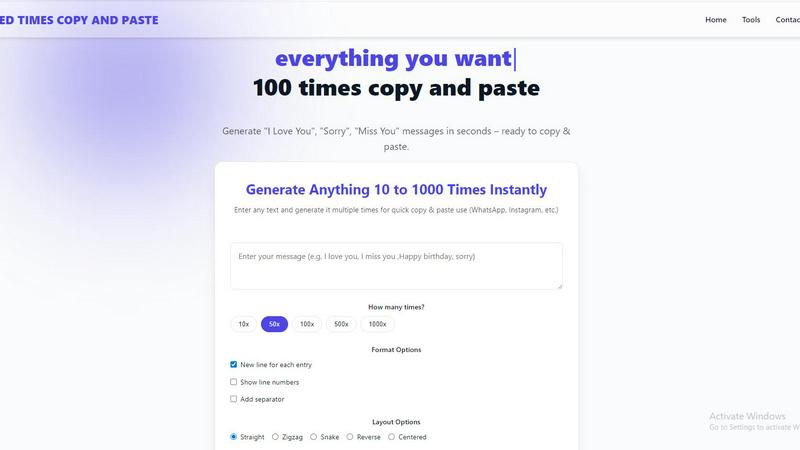 Hundred times copy and paste screenshot