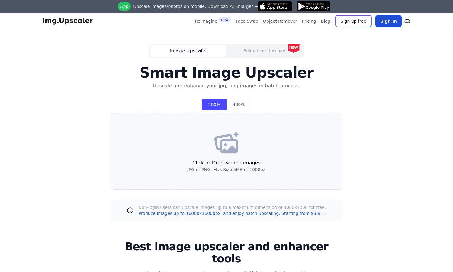 ImgUpscaler Website