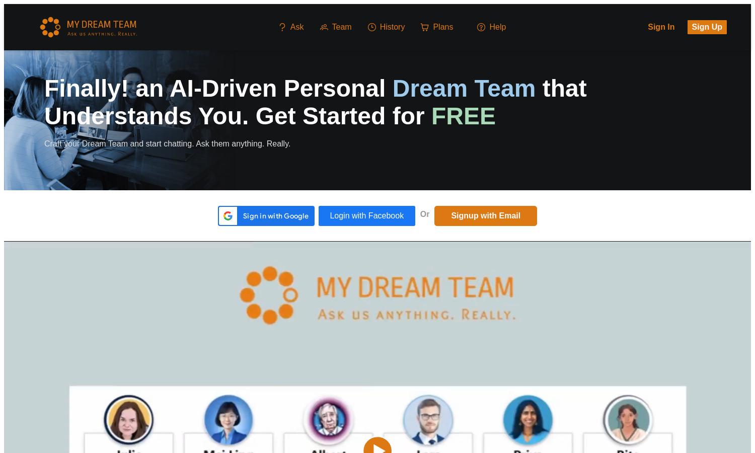 MyDreamTeam Website