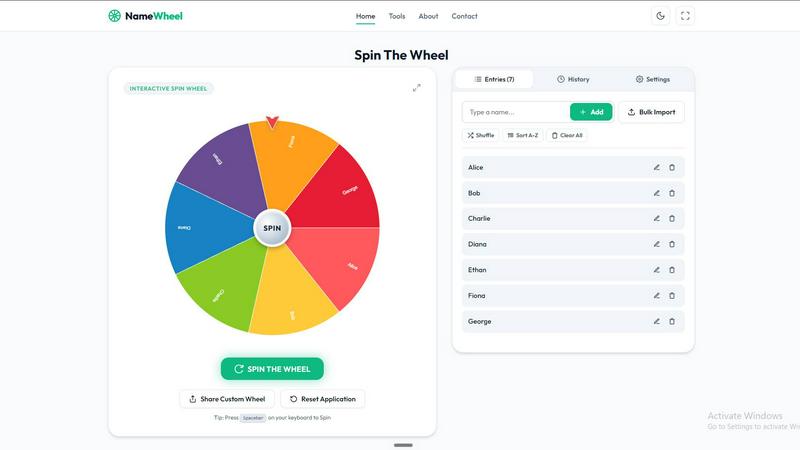 Name Wheel Pro screenshot