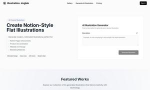 Notion Flat Style Illustration Generator Website